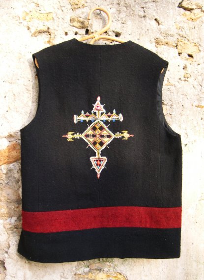 Gilet en laine voile de Ghardaia dos