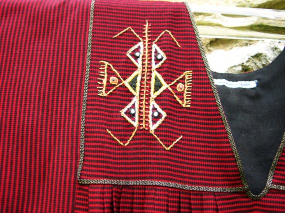 Détail des broderies de l'encolure 2