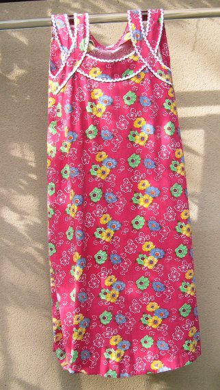Robe sans manche tissu coton à fleur