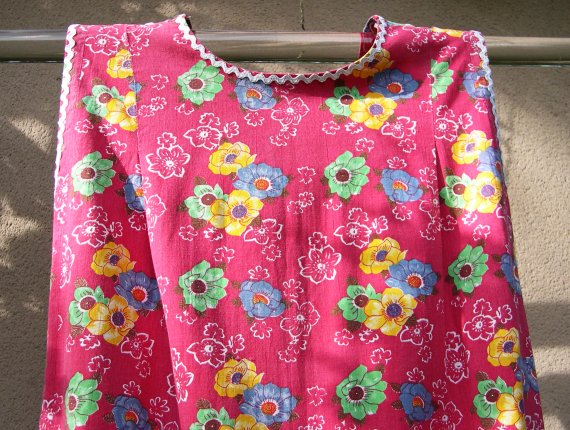 Robe sans manche tissu coton à fleur dos