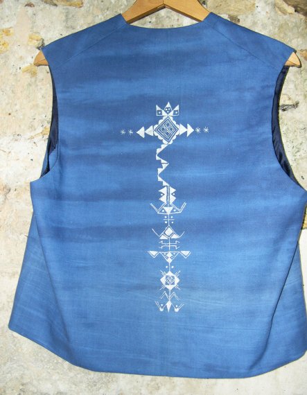 Gilet en coton bleu dos