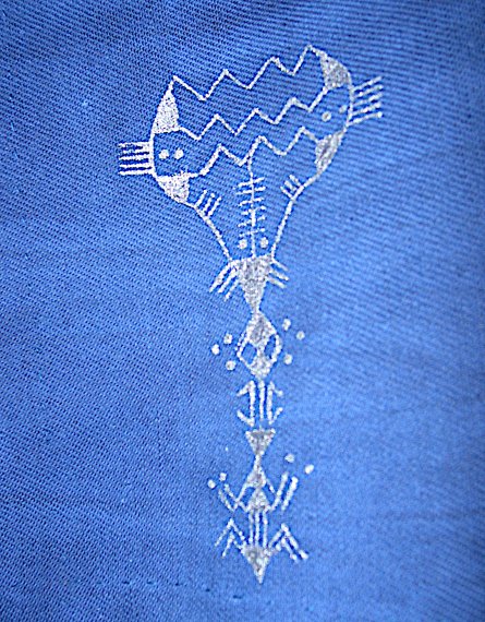 Gilet en coton bleu détail