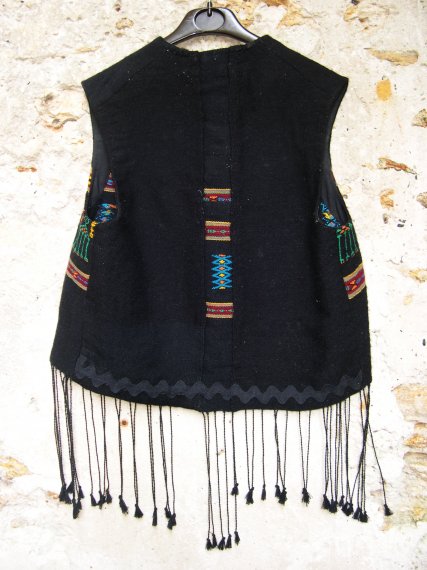 Gilet en laine tissage main